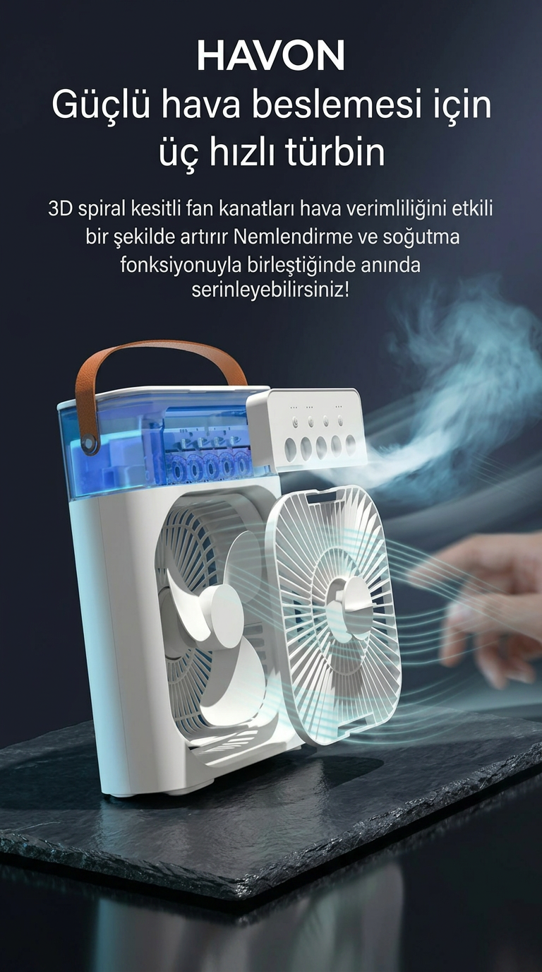 Mini Buharlı Hava Soğutucu, Taşınabilir Portatif Klima)